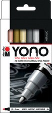 Marabu Acrylmarker "YONO", 1,5 - 3,0 mm, 4er Set METAL
