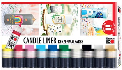 Marabu Kerzenmalfarbe "Candle Liner", 10er Set